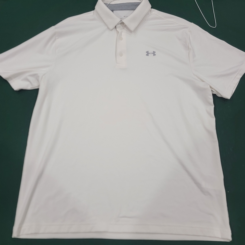 Under Armour The Playoff Polo Shirt Mens Large White Golf